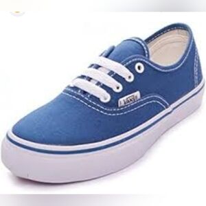 Baby Vans Blue & White Low-Top Canvas Sneakers Sz 3.5